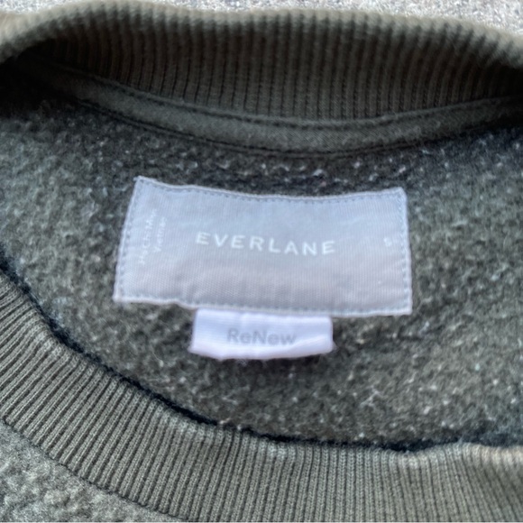 Everlane Renew Fleece Crewneck Pullover size small preloved green - Picture 3 of 4